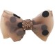 Polka Dot Khaki Bow Hairpin