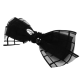 Black And White Plaid Black Bow Hairpin