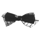 Black And White Plaid Black Bow Hairpin