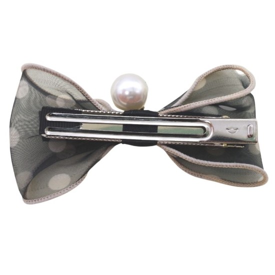 Polka Dot Bow Pendant Pearl Single Clip Hairpin