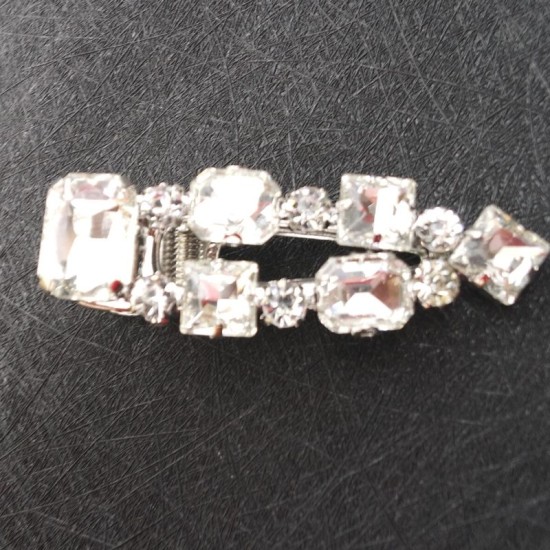 Silver Rhinestone Duckbill Hair Clip