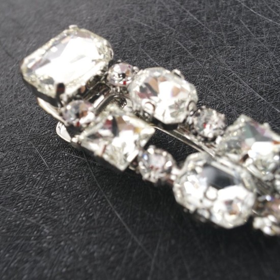 Silver Rhinestone Duckbill Hair Clip