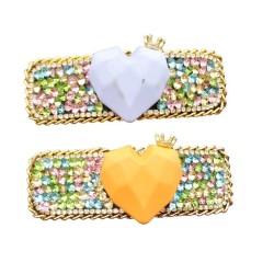 Rhinestone Crown Cordiform Harir Clip