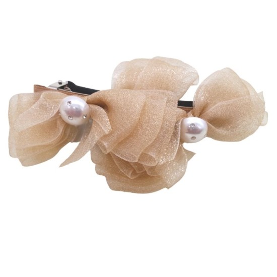 Retro Pearl Couple bow clip-on hairpin