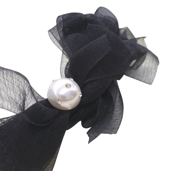 Retro Pearl Couple bow clip-on hairpin