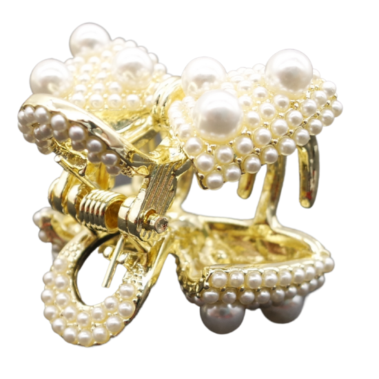 Bow Knot Pearl Chopped small Hair Scratch Clip