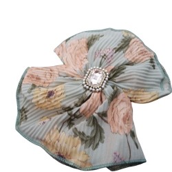 pleated floral hair clip