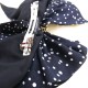 big polka dot black bow hairpin