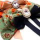 french retro floral streamer bow hairpin