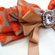 french retro floral streamer bow hairpin