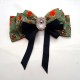 french retro floral streamer bow hairpin