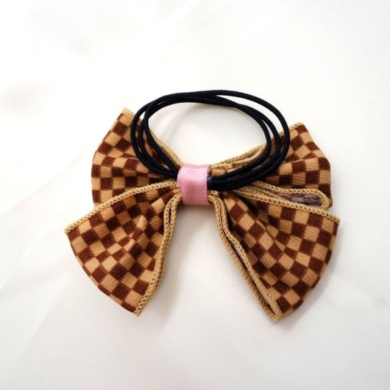 plaid bow hair rope